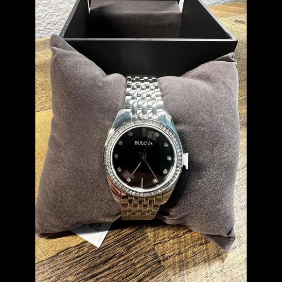 New Bulova Classic Crystal Stainless Steel Quartz Ladies Watch 96L317 - Picture 3 of 6